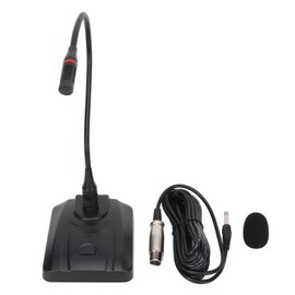 Gooseneck Condenser Microphone Flexible 6.35mm Wired Desktop Microphone for Broadcasting Conferences Lecture