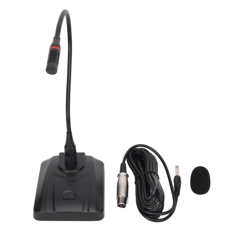 Gooseneck Condenser Microphone Flexible 6.35mm Wired Desktop Microphone for Broadcasting