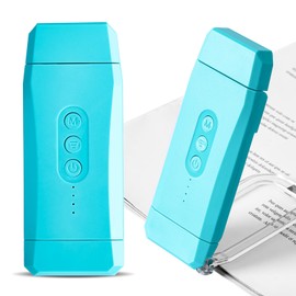 EGWASER USB Rechargeable Book Light for Reading in Bed, Portable Clip-on LED Reading Light, 3 Amber Colors & 3 Brightness Dimmable for Eye Caring, Long Lasting,for Book Lovers, Kids (500mAh Blue)