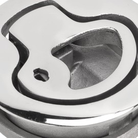 2inch Boat Door Hatch Lock, Black Round Locking Style Marine Hatch Latch Lock, 316 Stainless Steel Flush Pull Slam Latch for RV Marine Home