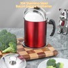 Kaemi 2.2L / 74OZ Bacon Grease Container with Strainer, Red
