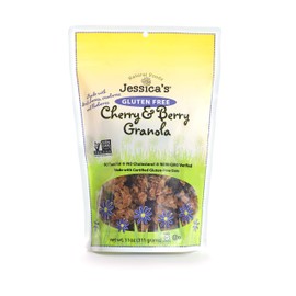 Jessica's Natural Foods Gluten-Free Cherry & Berry Granola 11 oz. - All-Natural Granola, Non GMO Breakfast Cereal and Snack, Certified Gluten Free - Cherry & Berry