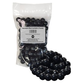Naturejam Black Gumballs 2 Pounds-For Black Candy Buffets Or Zebra Themed Sweets Stations or Gum Ball Machines 1 Inch Bubblegum