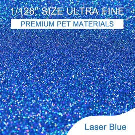 Ceya 3.5oz/ 100g Holographic Ultra Fine Glitter Powder Laser Sapphire Blue Glitter 1/128”0.008”0.2mm for Slime Epoxy Resin Craft Tumbler Jewelry Nail Art Festival Makeup Painting Wedding Cards