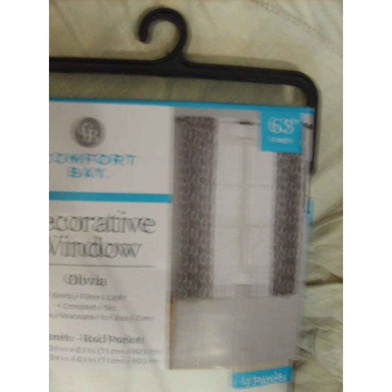 COMFORT BAY~"OLIVIA"~4 PIECE DECORATIVE WINDOW CURTAIN SET~NEW~ROD POCKET~28x63