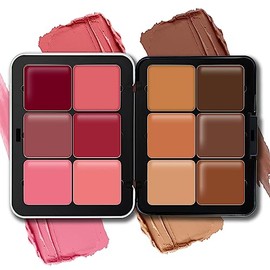 HOSAILY Paleta De Colorete Y Corrector En Crema, 12 Colores, Larga Duración, A Prueba De Manchas, Acabado Mate Difuminable, Maquillaje Facial (02)