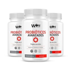 Paquete de 3 Frascos Probióticos Avanzados de Triple Acción (Probióticos  Prebióticos  Enzimas Digestivas) CU con 60 Capsulas Endospore Laboratorios  
