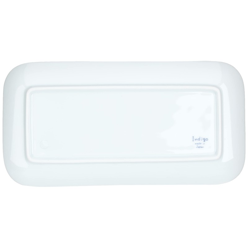 Hasamiyaki 32568 Indigo Aidama Rectangular Plate, Indigo Dyed Polka Dots