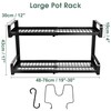 19"- 30" Expandable Hanging Pot Rack, 2 Tier Heavy Duty