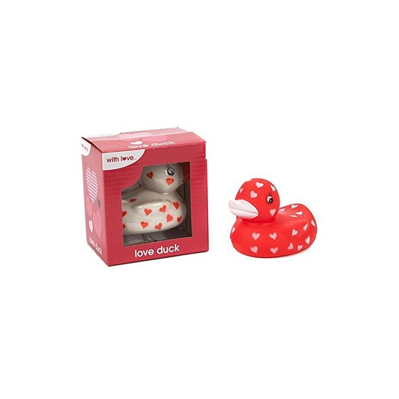 PMS 2ASSTD COLOUR HEART PRINT PVC DUCK IN COLOUR WINDOW