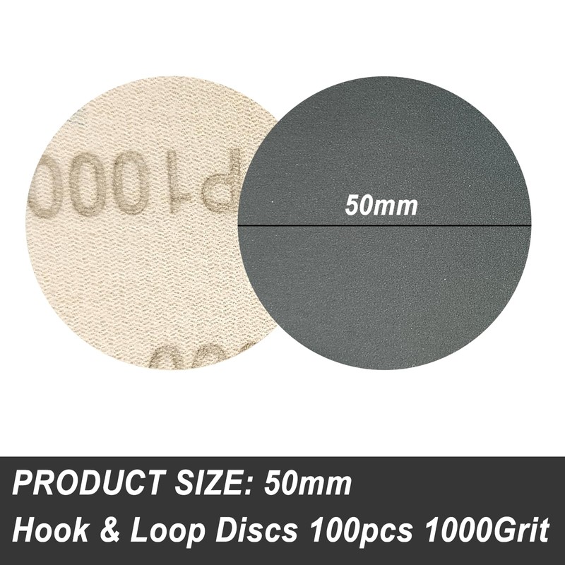 Wanmutrun 50MM Waterproof Sandpaper Hook and Loop 100pcs Grit 1000
