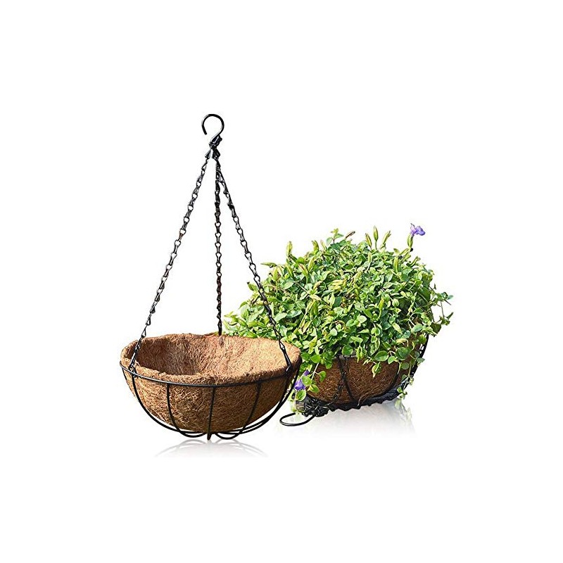 Set of 2 Black Iron Chain Plant Holders! Perfect for