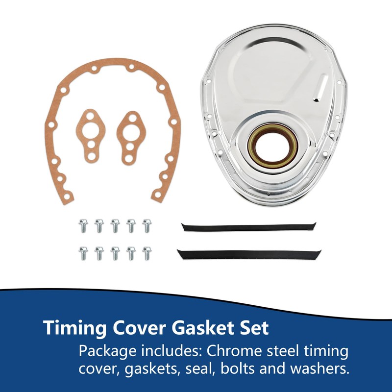 Moafaye Timing Chain Cover with Gasket Kit Compatible with SBC