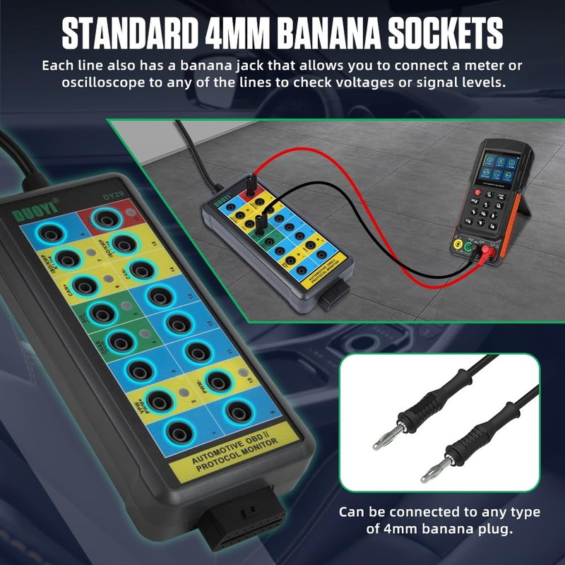 DUOYI OBD2 Breakout Box Can Bus Breakout Box with LED