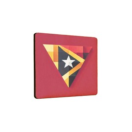 Wooden Fridge Magnet with Geometric Star Design in Bold Colors (mag-kf25-1906)