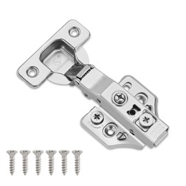 10 Pack Full Overlay Soft Close Cabinet Hinges 105° Frameless 3 Way Adjustable Soft Close Hinges for Cabinet Doors Kitchen Cabinet Door Hinges with Screws Bright Nickel