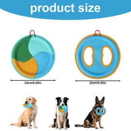 Lyreh 2pcs Dog Pool Toys, 2 Styles Floating Flying Disc Interactive Dog Water Toys Durable Pet Game Supplies for Aggressive Chewers Small, Medium & Large Puppy Bonding at Lake Beach Summer Play Fun