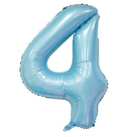 Smiths Trades Ltd 40 Inch Large Baby Blue Helium Foil Number 0-9 Number Balloons For Birthday Party Celebrations Colourful Decorations (Number 4)