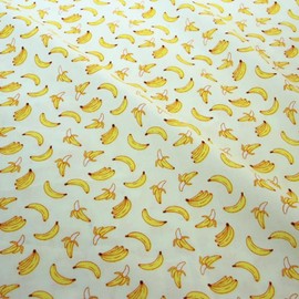 moonfarm 13 Types to Choose from, Scandinavian Style, Patterned Fabric, Cotton, Poly, For Crafts, Approx. 6.6 ft (2 m) x Width 5.6 ft (1.6 m) (Banana)