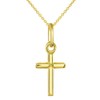 Collar con colgante de cruz pequeña de oro amarillo de