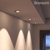 Recessed Spotlight Frame, Round, Pivoting, Stainless Steel and White