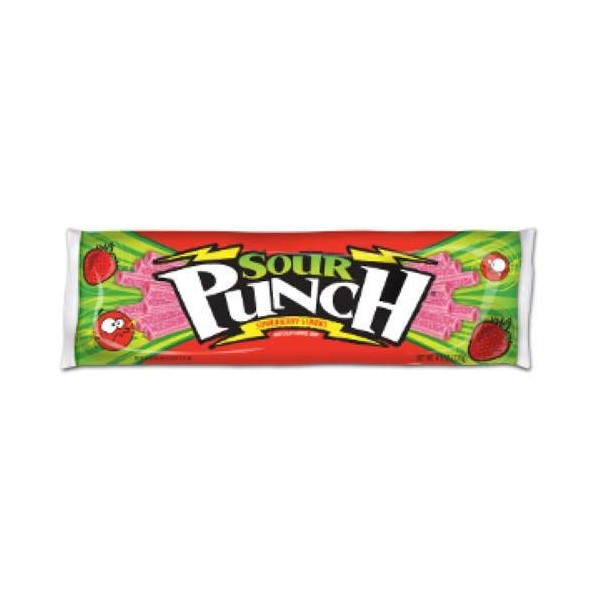 American Licorice King Size Strawberry Sour Punch Straw Candy, 4.5 Ounce - 24 per case.
