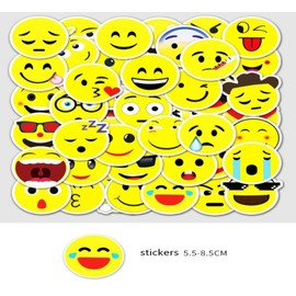 Stickers, Pack of 100 Emoticon Sticker Set, Graffiti Style Decals for Car, Motorcycles, Bicycle, Skateboard, Luggage, Laptop Stickers, Suitable for Birthday Gifts, Adults and Children