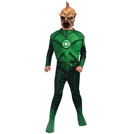 Green Lantern Child's Deluxe Tomar Re Costume with Muscle Chest - One Color - Small
