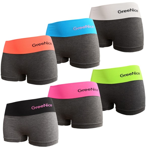 Junione 6er Pack Damen Hotpants aus Microfaser Panty Dessous Unterhose,