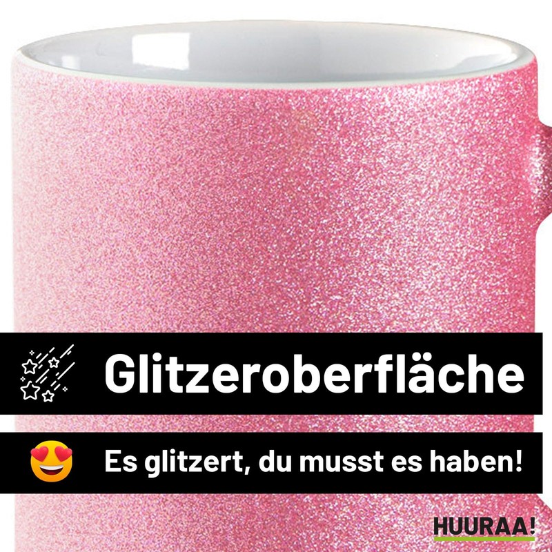 Huuraa Glitzer Kaffeebecher Mr. Schriftzug Geschenk 330ml Pink Mr. Mitbringsel