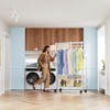 IZEUK Heavy Duty Rolling Garment Rack with 3 Adjustable Wire