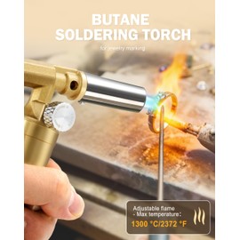 RAVS Copper Butane Torch Lighter, Refillable Kitchen Torch Cooking Torches, with Adjustable Flame, Creme Brulee Torch for Baking, Gifts for Men, Stocking Stuffers for Men, Butane is Not Included