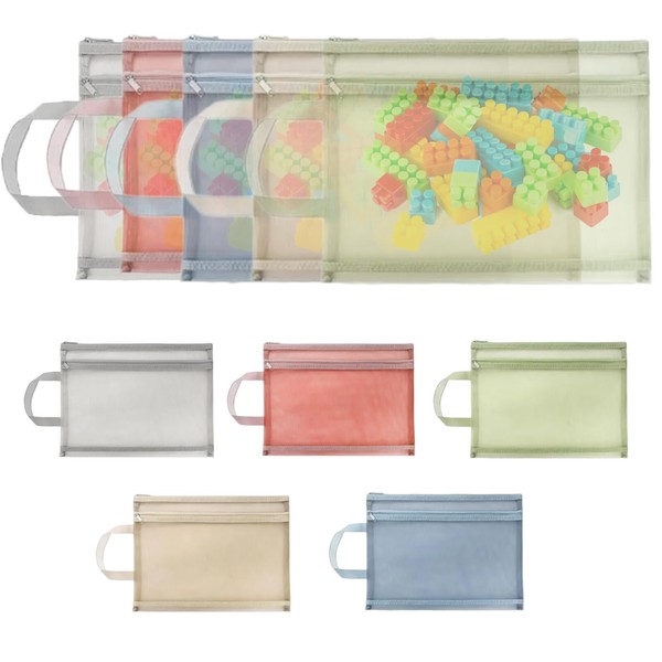 10 Pack Mesh Zipper Pouch Bags, Board Game Storage Puzzle