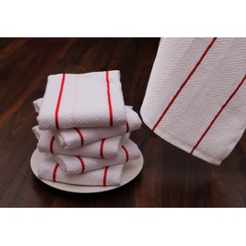 AMOUR INFINI HerringBone Weave Terry Kitchen Towels|100% Cotton Set of 12 kitchen Hand Dish towels 28x16 Inches Soft Absorbent Quick Dry Washable Dish Towels|Boho Thanksgiving Christmas Tea Towels|Red