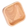 Rubber Wood Salad Bowl Handcrafted Simple Stylish Square Bowl Tableware