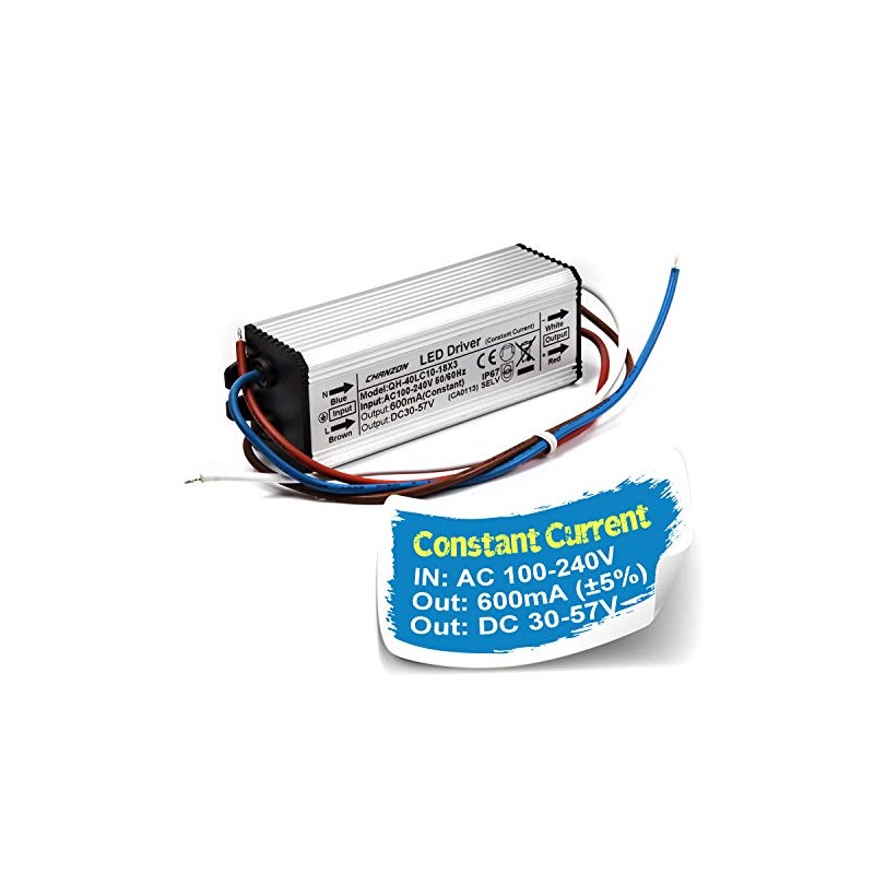 Chanzon LED Driver 600mA (Constant Current Output) 30V-57V (Input 100-240V