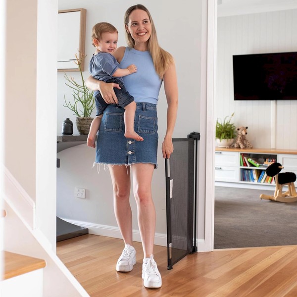 Perma Child Safety Retractable Baby Gate, 71" Wide x 33"
