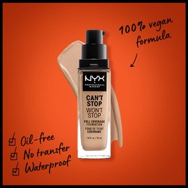 NYX PROFESSIONAL MAKEUP Can't Stop Won't Stop Foundation, 24h Full Coverage Matte Finish - Medium Olive