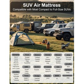 Umbrauto SUV Air Mattress for Trunk: Upgraded Car Camping Mattress with Flocked Surface and Extra Thick Bottom, Van Sleeping Bed for Back Seat with Pump, Nozzle, Repair Patch, Carry Bag