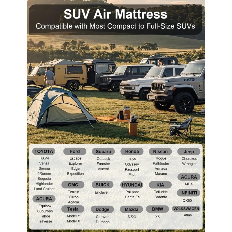 Umbrauto SUV Air Mattress for Trunk: Upgraded Car Camping Mattress
