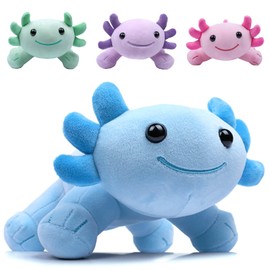 DYBFONO Axolotl Plush Toy, 10.8” Soft Cute Axolotl Stuffed Cotton Plush Pillow Kawaii Salamander Animal for Boys Girls Kids Gift (Blue)