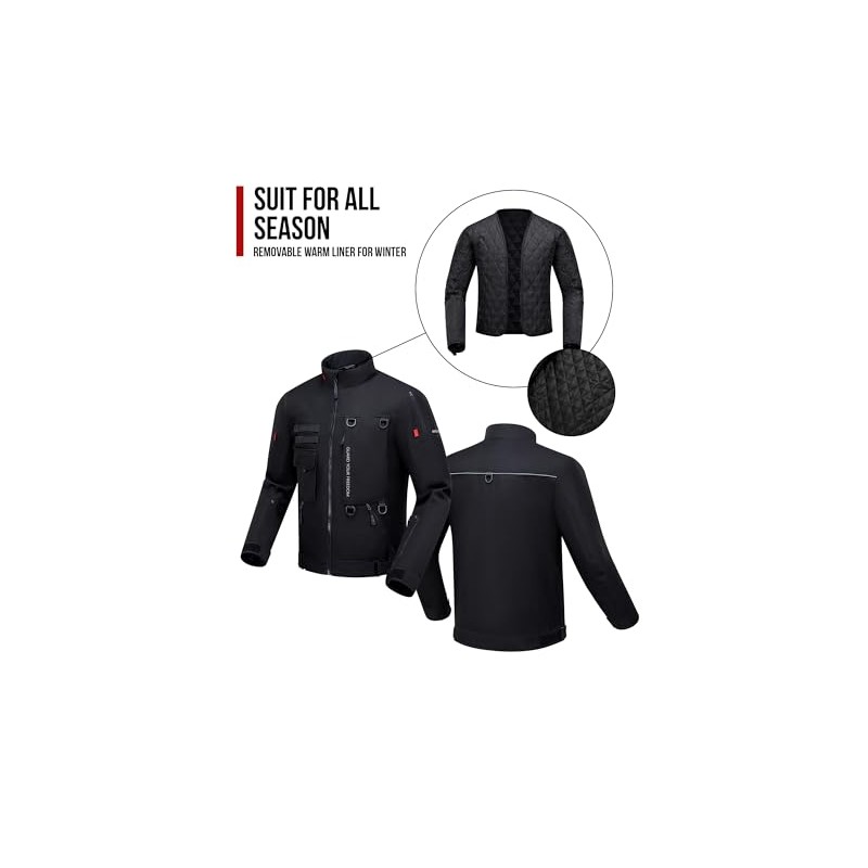 RIDEIRON CE Class A Men's Winter Motorcycle Jacket with Shoulder