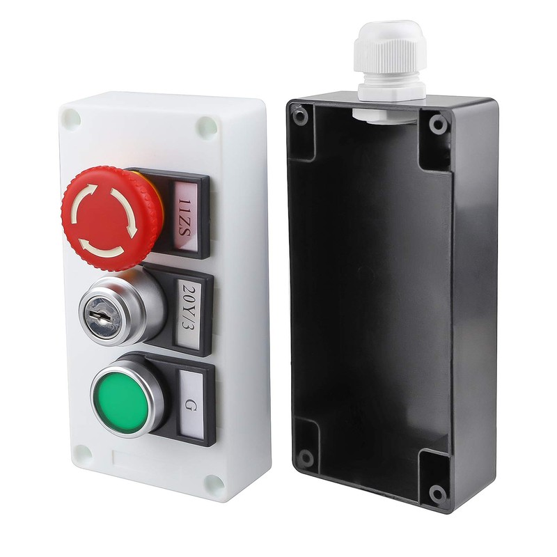 Nxtop Green Momentary Switch, Red Mushroom Emergency Stop Latching Push