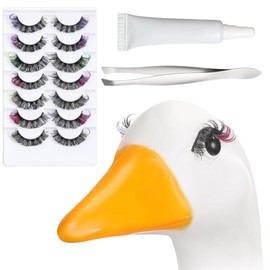 Cluster Eyelash Extensions - 7-Pair Multicolor Natural Cluster Lashes | Eye Makeup for Statue Photoshoot Party Teens Youth Girls Daily