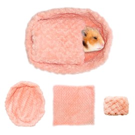 Hamster Guinea Pig Bed Set Soft Cotton Warm House Quilt Pillow for Small Animal Squirrel Herret Chinchilla Cage Accessories