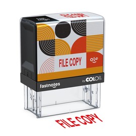 Fastnotes File Copy Self-Inking Rubber Stamp by COLOP - Great for Office Documents, Notary, Warehouse, Accounting Paperwork, Business, and Legal Documentation - Red Ink (File Copy- Red)