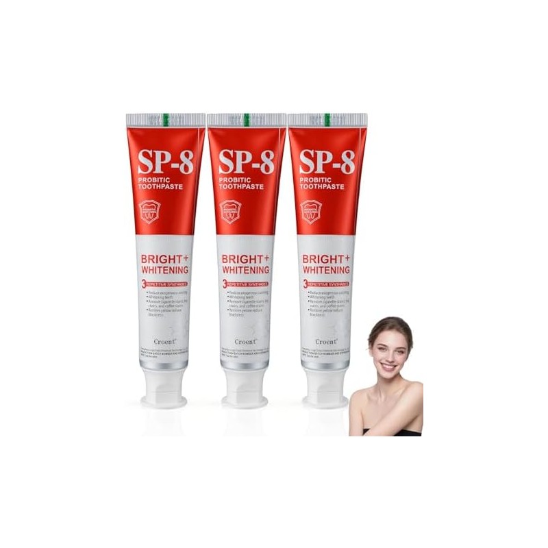 3PCS Sp-8 Probiotics Whitening Toothpaste, Fresh Breath Fresh Mint Flavor