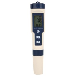 5 in 1 Portable Digital PH Salinity Temp TDS EC Meter Multifunctional Water Quality Tester Detector LCD Display Portable Professional Purity Meter for Household Drinking Water