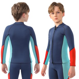 Intbost Kids Wetsuit Top Girls Wetsuit Jacket 2mm Keep Warm in Cold Water Wet Suit Top Toddler T4 3T Scuba Diving Snorkeling Swimming Paddle Boarding Kayaking