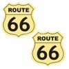 2 x Route 66 USA Motorcycle Car Sticker 75x80mm Sticker